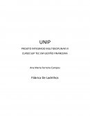 PROJETO INTEGRADO MULTIDICIPLINAR VI CURSO SUP TEC EM GESTÃO FINANCEIRA