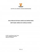 RELATÓRIO DE ESTÁGIO CURRICULAR OBRIGATÓRIO INSTITUIÇÃO: MÁRCIA DE CARVALHO NEVES