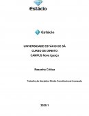 Trabalho da disciplina Direito Constitucional Avançado