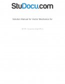 A Solution Manual for Vector Mechanics for