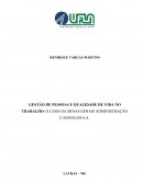 GESTÃO DE PESSOAS E QUALIDADE DE VIDA NO TRABALHO