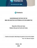 Resenha de Metodologia de Gestão de Documentos Eletrônicos