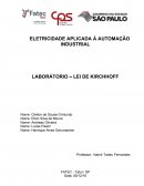 ELETRICIDADE APLICADA À AUTOMAÇÃO INDUSTRIAL LABORÁTORIO – LEI DE KIRCHHOFF