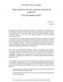 Intervenção do Serviço Social em Contexto de Catástrofe: Caso da Madeira 2010