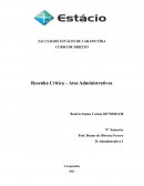 Resenha critica atos administrativos