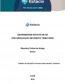 O PROCESSO ADMINISTRATIVO TRIBUTÁRIO