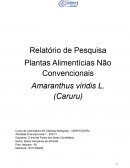 Relatório de Pesquisa Plantas Alimentícias Não Convencionais