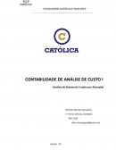 A Contabilidade de Custos