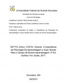 Fichamento Comentado do Artigo: A Importância da Psicologia Da Aprendizagem e Suas Teorias Para o Campo de Ensino-Aprendizagem