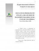 APLICAÇÃO DA PROGRAMAÇÃO LINEAR NA ÁREA DE REDES DE TRANSPORTE PARA REDUÇÃO DO CUSTO DE UMA EMPRESA