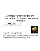 Avaliação Fonoaudiológica em Neurologia /Educação: Linguagem e Fonologia