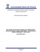 RELATÓRIO DO ESTÁGIO CURRICULAR OBRIGATÓRIO - EDUCAÇÃO INFANTIL, ENSINO FUNDAMENTAL - ANOS INICIAIS, E ENSINO FUNDAMENTAL - ANOS FINAIS