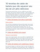 As 10 Receitas de Caldo de Batata