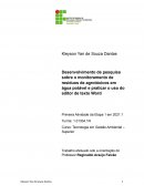 Fichamento Desenvolvimento de pesquisa sobre o monitoramento de resíduos de agrotóxicos em água