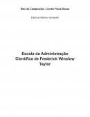 Escola da Administração Científica de Frederick Winslow Taylor