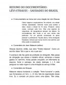 RESUMO DO DOCUMENTÁRIO: LÉVI-STRAUSS