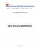 DESAFIOS DE UM PREFEITO: BUSCANDO UMA GESTÃO MUNICIPAL EFETIVA EM UM CONTEXTO PREOCUPANTE