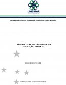 RESENHA DO ARTIGO: REPENSANDO A EDUCAÇÃO AMBIENTAL