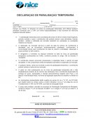 A DECLARAÇAO DE PARALISAÇAO TEMPORARIA