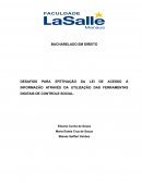 DESAFIOS PARA EFETIVAÇÃO DA LEI DE ACESSO À INFORMAÇÃO ATRAVÉS DA UTILIZAÇÃO DAS FERRAMENTAS DIGITAIS DE CONTROLE SOCIAL.