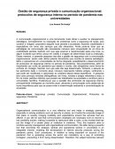 Gestão de segurança privada e comunicação organizacional: protocolos de segurança interna no período de pandemia nas universidades