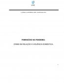 O FEMINICÍDIO NA PANDEMIA: CRIME EM RELAÇÃO À VIOLÊNCIA DOMÉSTICA