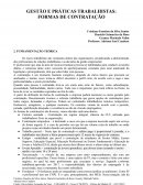 GESTÃO E PRÁTICAS TRABALHISTAS: FORMAS DE CONTRATAÇÃO