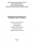 RELATÓRIO DE AULA PRÁTICA: FENÔMENOS FÍSICOS E QUÍMICOS