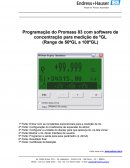 Programação do Promass 83 com Software de Concentração para Medição de ºGL
