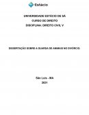 A DISSERTAÇÃO SOBRE A GUARDA DE ANIMAIS NO DIVÓRCIO