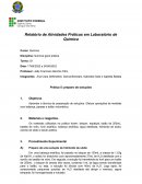 Preparo de Soluções e Padronização de solução e Determinação do Teor de um Ácido