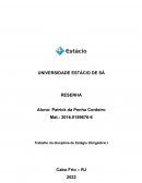 Trabalho da Disciplina de Estágio Obrigatório