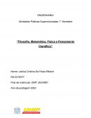 Filosofia, Matemática, Física e Pensamento Cientifico