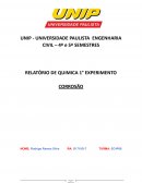 O RELATÓRIO DE QUIMICA 1° EXPERIMENTO