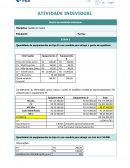 Matriz de Atividade Individual - Gestão de Custos