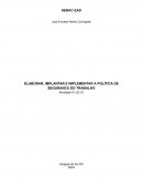 Elaborar, Implantar E Implementar A Política De Seguranca Do Trabalho