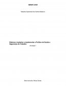 O Elaborar, Implantar E Implementar A Política De Saúde E Segurança Do Trabalho