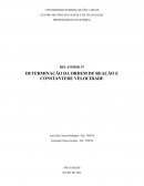 Relatório De Determinação De Ordem De Reação E Constante De Velocidade