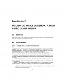 A Medida Do Índice De Refração Do Vidro De Um Prisma