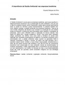 A Importância Da Gestão Ambiental Nas Empresas Brasileiras